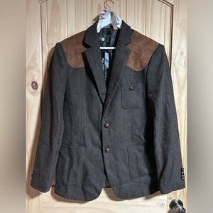 Brown Tweed Blazer with Tan Accents
